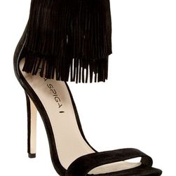 Incaltaminte Femei Via Spiga Tabia Fringe Sandal BLACK