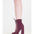 Incaltaminte Femei CheapChic It Factor Lace-up Block Heel Booties Plum