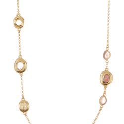Cole Haan 12K Gold Plated Stone Station Necklace GOLDT