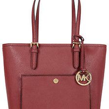 Michael Kors Jet Set Saffiano Medium Top Zip Tote - Brick N/A