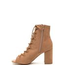 Incaltaminte Femei CheapChic Daily Strut Lace-up Chunky Booties Taupe