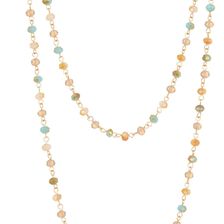 Natasha Accessories Faceted Beaded 60" Necklace MULTI