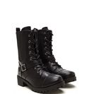 Incaltaminte Femei CheapChic Close Combat Faux Leather Lace-up Boots Black