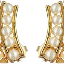 Rebecca Minkoff Pearl Cuff Earrings Gold Toned/Pearl