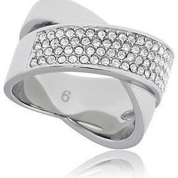 Michael Kors Criss Cross Pave Ring - Size 6 N/A