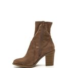 Incaltaminte Femei CheapChic Save The Day Faux Suede Chunky Booties Taupe