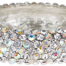 Natasha Accessories Crystal Hinge Bracelet SILVER