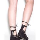 Incaltaminte Femei CheapChic Finders Keepers Pointy Lace-up Flats Black