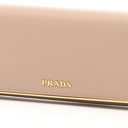 Prada Saffiano Metal Wallet CAMMEO