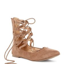 Incaltaminte Femei Chase Chloe Preston Lace-Up Flat TAUPE