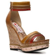 Incaltaminte Femei Two Lips Willow Wedge Sandal CognacTanRed