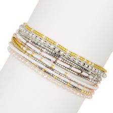 Chan Luu Multi Strand Seed Bead Bracelet WHITE MIX