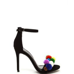 Incaltaminte Femei CheapChic Drop A Pom-pom Faux Nubuck Heels Black