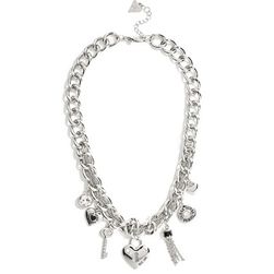 Bijuterii Femei GUESS Silver-Tone Woven-Chain Necklace silver