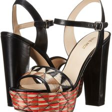 Nine West Carnation Black/Red Orange Multi Leather