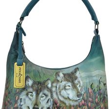 Anuschka Handbags Medium Top Zip Hobo Western Wolf