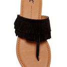 Incaltaminte Femei BC Footwear Dinky Suede Fringe Sandal BLACK