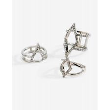 Bijuterii Femei CheapChic Bara Caged 3pc Ring Set Met Slvr