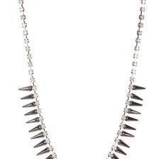 Free Press Delicate Crystal Spike Necklace CLEAR-HEMATITE