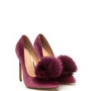 Incaltaminte Femei CheapChic You\'re Da Pom-pom Pointy Velvet Pumps Mauve