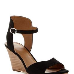 Incaltaminte Femei 14th Union Lyric Wedge Sandal BLACK FAUX SUEDE