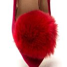 Incaltaminte Femei CheapChic You\'re Da Pom-pom Pointy Velvet Pumps Red