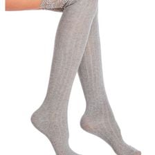 Accesorii Femei Jessica Simpson Lace Trim Over-The-Knee Socks Heather Grey