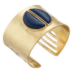 Lucky Brand Gold and Lapis Bold Cuff Bracelet Gold