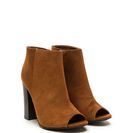 Incaltaminte Femei CheapChic Not A Peep Faux Nubuck Booties Chestnut