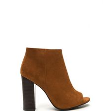 Incaltaminte Femei CheapChic Not A Peep Faux Nubuck Booties Chestnut
