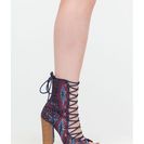 Incaltaminte Femei CheapChic Simply Bootie-ful Lace-up Tribal Heels Blue