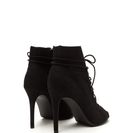 Incaltaminte Femei CheapChic Slit Down Faux Suede Lace-up Booties Black