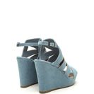 Incaltaminte Femei CheapChic Day Glow Denim Cut-out Wedges Blue