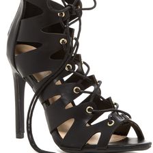 Legend Footwear Griffin Cutout Lace-Up Sandal BLACK