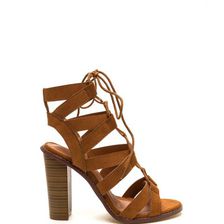 Incaltaminte Femei CheapChic Born To V Lace-up Heels Tan