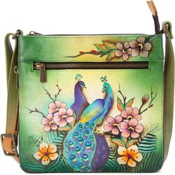 Anuschka Handbags Expandable Travel Crossbody Passionate Peacocks