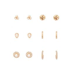 Bijuterii Femei Forever21 Faux Pearl Knotted Stud Set Gold