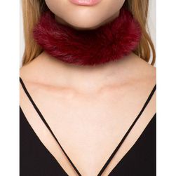Bijuterii Femei CheapChic Furry Collar Choker WineBurgundy