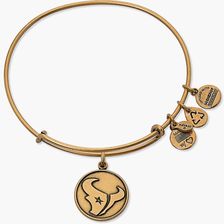 Alex and Ani NFL- Houston Texans Logo Charm Expandable Wire Bangle RUSSIAN GOLD