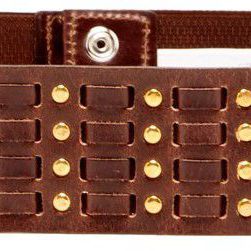Vince Camuto Studded Stretch Leather Belt CHOCOLATE