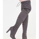 Incaltaminte Femei CheapChic Drawstring Me Along Over-the-knee Boots Charcoal