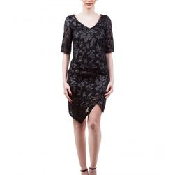Rochie neagra, Asymetric Shape Up Dress, Amelie Suri