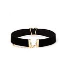 Bijuterii Femei Forever21 Heart Cutout Velvet Choker Goldblack