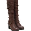 Incaltaminte Femei CheapChic Cross Off Faux Leather Boots Brown