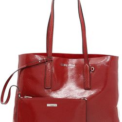 Miu Miu Crackled Shopping Bag ROSSO