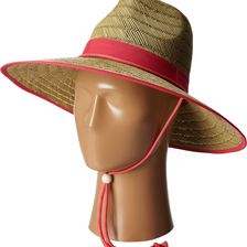 San Diego Hat Company RSL5556 Rush Straw Lifeguard w/ Band and Chin Cord Hot Pink