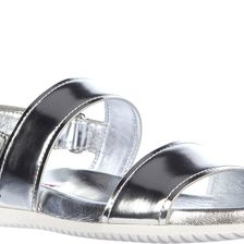 Prada Sandals Patent Leather Silver