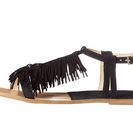 Incaltaminte Femei Chinese Laundry Tommy Fringe Sandal Black Kid Suede