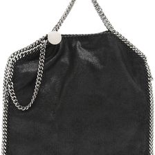 Stella McCartney Shaggy Deer Falabella Fold Over Tote Bag BLACK