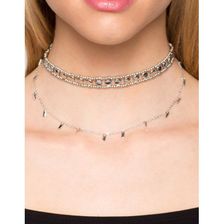 Bijuterii Femei CheapChic Circle Chip Layer Chain Choker Met Slvr